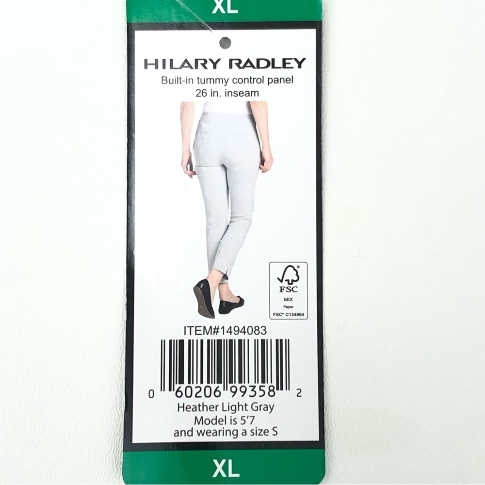 Hilary Radley Wm's Pull-On Pant • 26" Inseam • Tummy Control • Sz XL • Gray •NWT - Picture 12 of 12